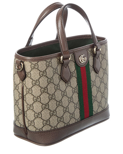 Gucci Ophidia Small Gg Supreme Canvas & Leather Tote
