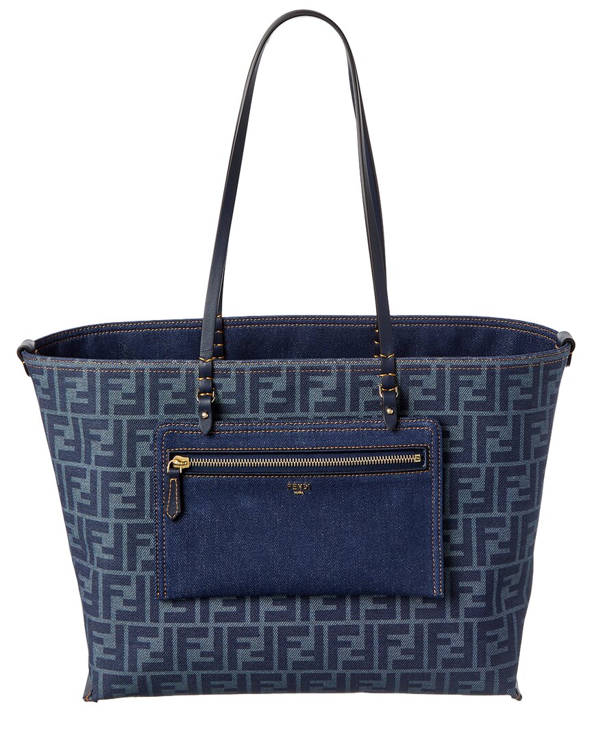 Fendi Ff Jacquard Canvas Reversible Tote