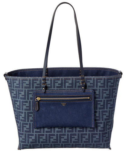 Fendi Ff Jacquard Canvas Reversible Tote