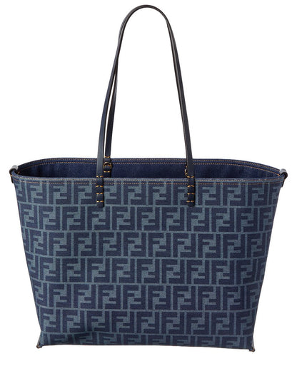 Fendi Ff Jacquard Canvas Reversible Tote