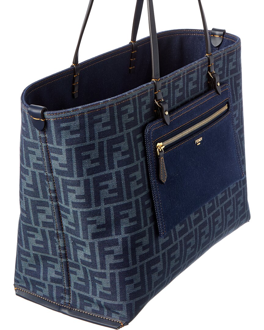 Fendi Ff Jacquard Canvas Reversible Tote