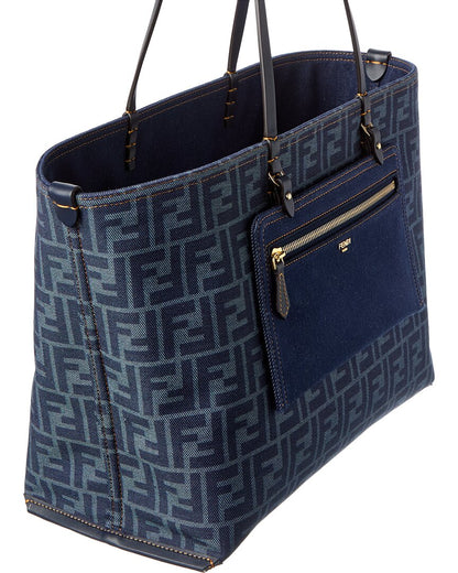 Fendi Ff Jacquard Canvas Reversible Tote