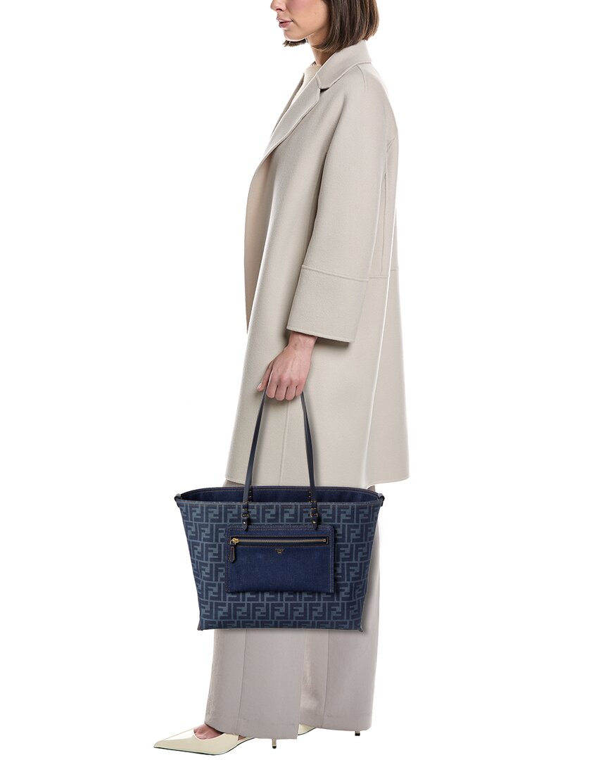 Fendi Ff Jacquard Canvas Reversible Tote