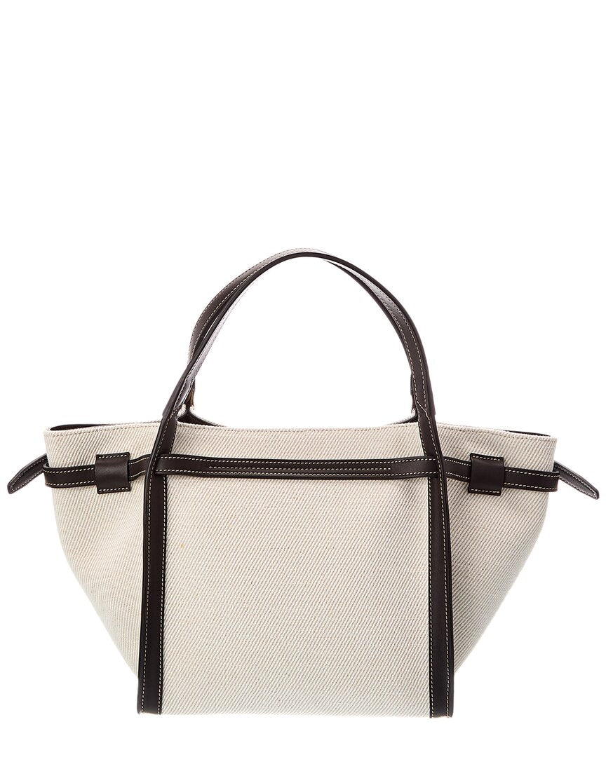 Tod's Logo Small Canvas & Leather Tote