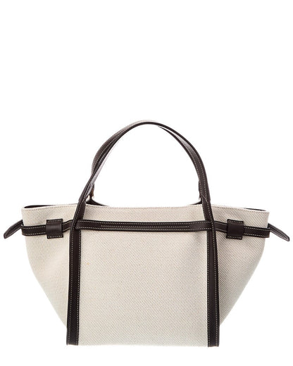 Tod's Logo Small Canvas & Leather Tote