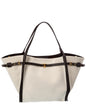 Tod's Logo Medium Canvas & Leather Tote