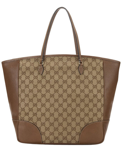 Gucci Beige Gg Canvas Bree Top Handle Tote Large (   )