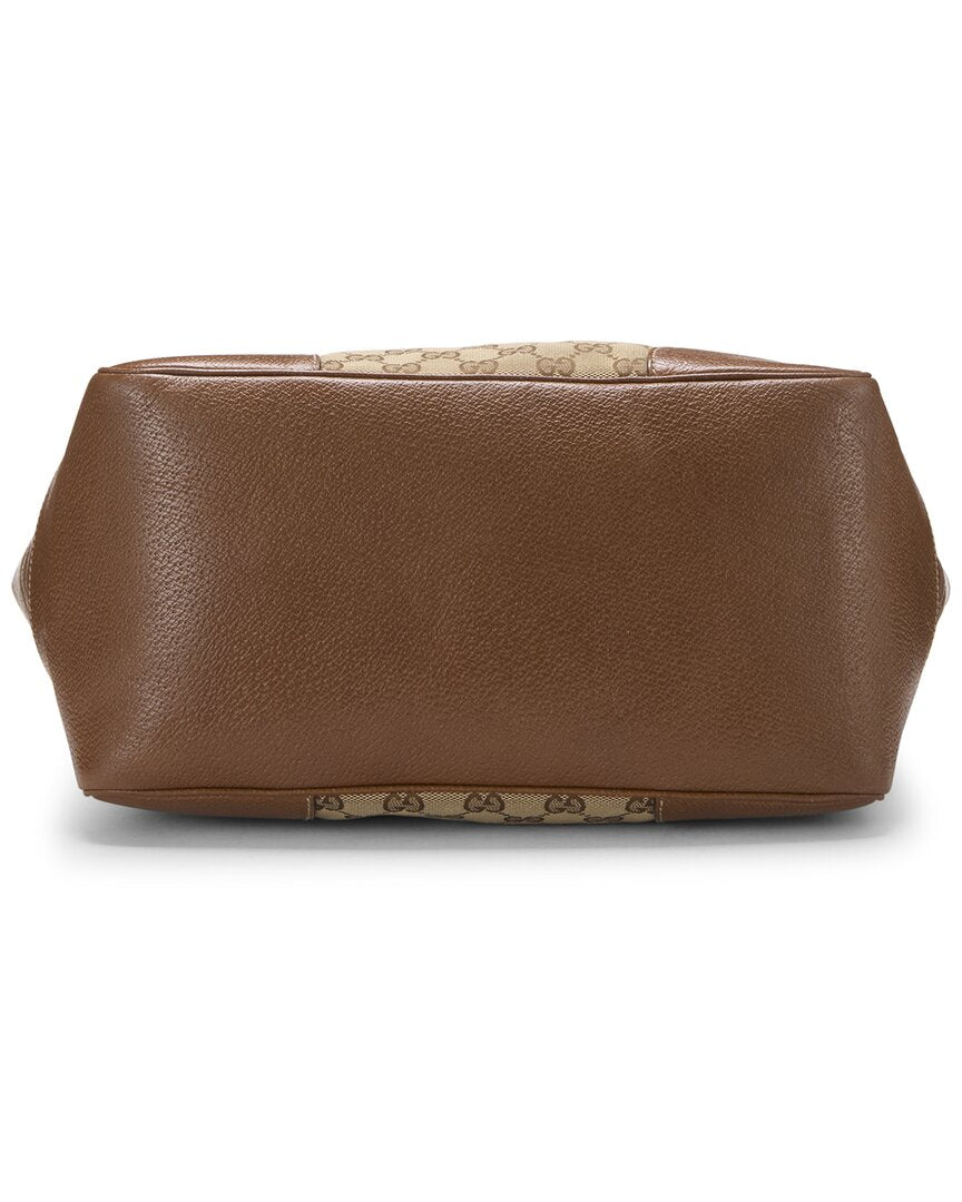 Gucci Beige Gg Canvas Bree Top Handle Tote Large (   )