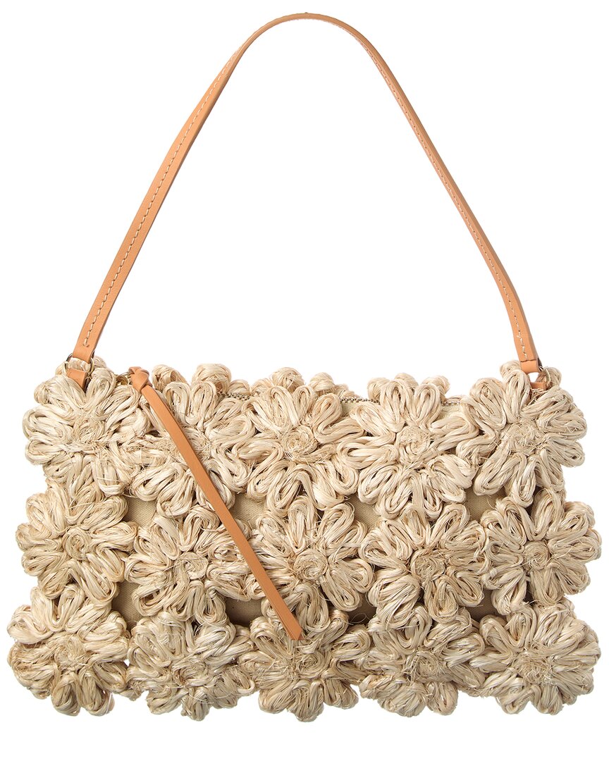 Poolside The Ravello Floral Mini Straw Pouch