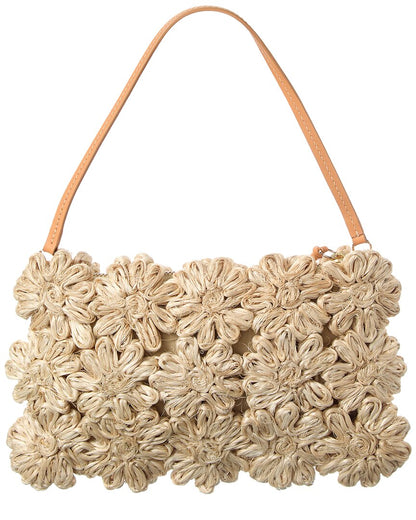 Poolside The Ravello Floral Mini Straw Pouch