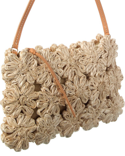 Poolside The Ravello Floral Mini Straw Pouch