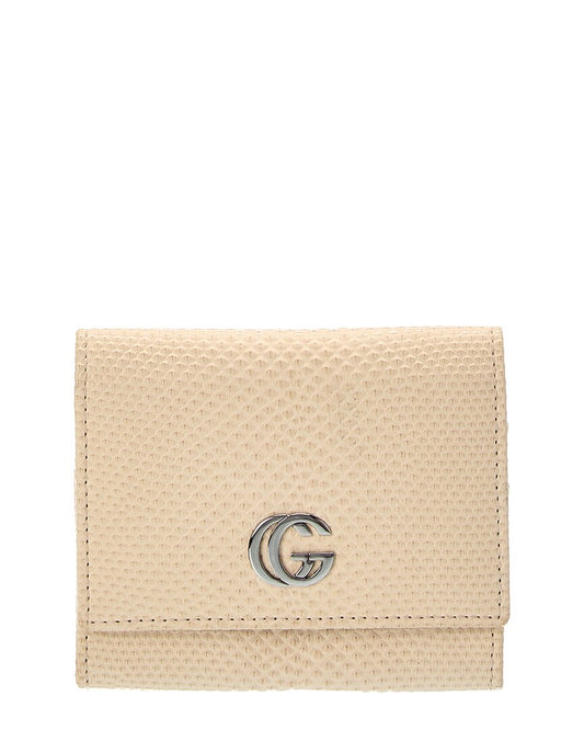 Gucci White Lizard Gg Card Case (   )