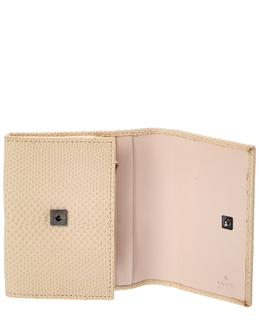 Gucci White Lizard Gg Card Case (   )