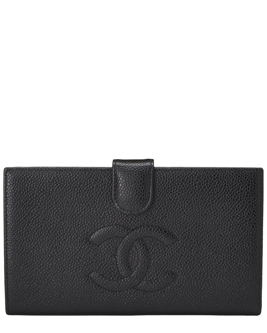Chanel Black Caviar Leather Caviar 'Cc' Timeless Long Wallet (