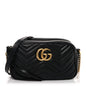 Calfskin Matelasse Small GG Marmont Chain Shoulder Bag Black