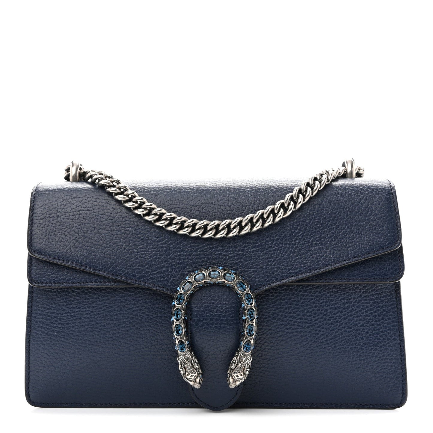 Dollar Calfskin Crystal Small Dionysus Shoulder Bag Blue Agata Montana Sapphire