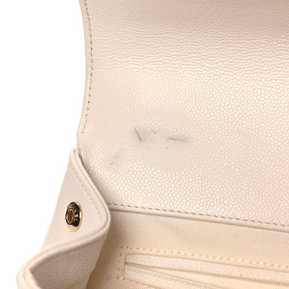 Caviar Quilted Medium Business Affinity Flap White