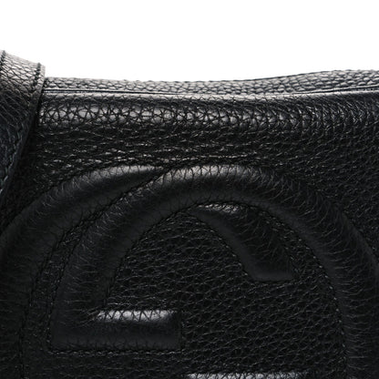 Pebbled Calfskin Small Soho Disco Bag Black