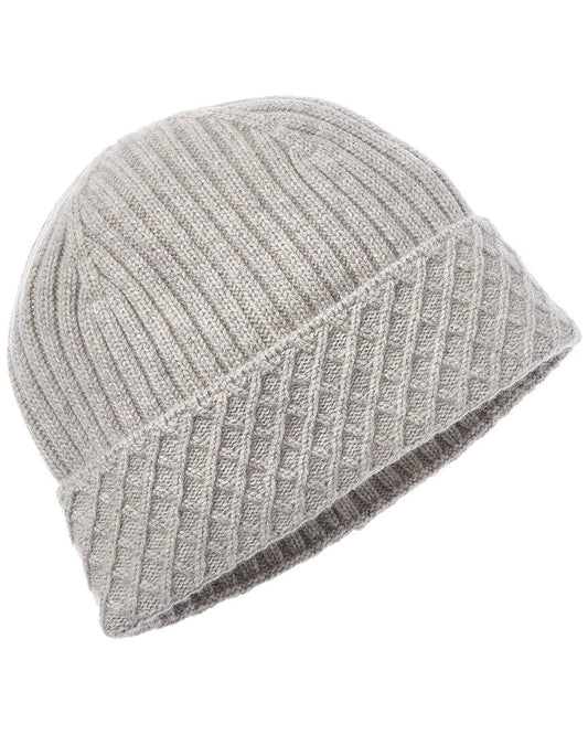 Bruno Magli Diamond Cuff Rib Cashmere Beanie