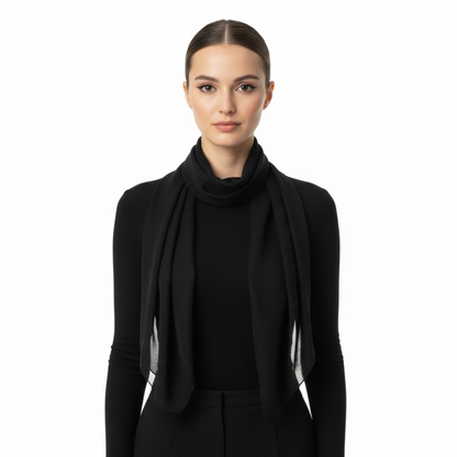 Dolce & Gabbana Black Solid Womens Silk Scarf