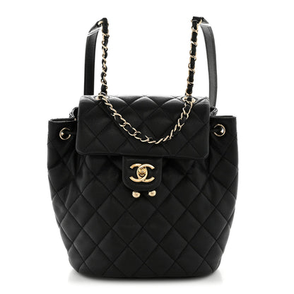 Caviar Quilted Mini Urban Spirit Backpack Black
