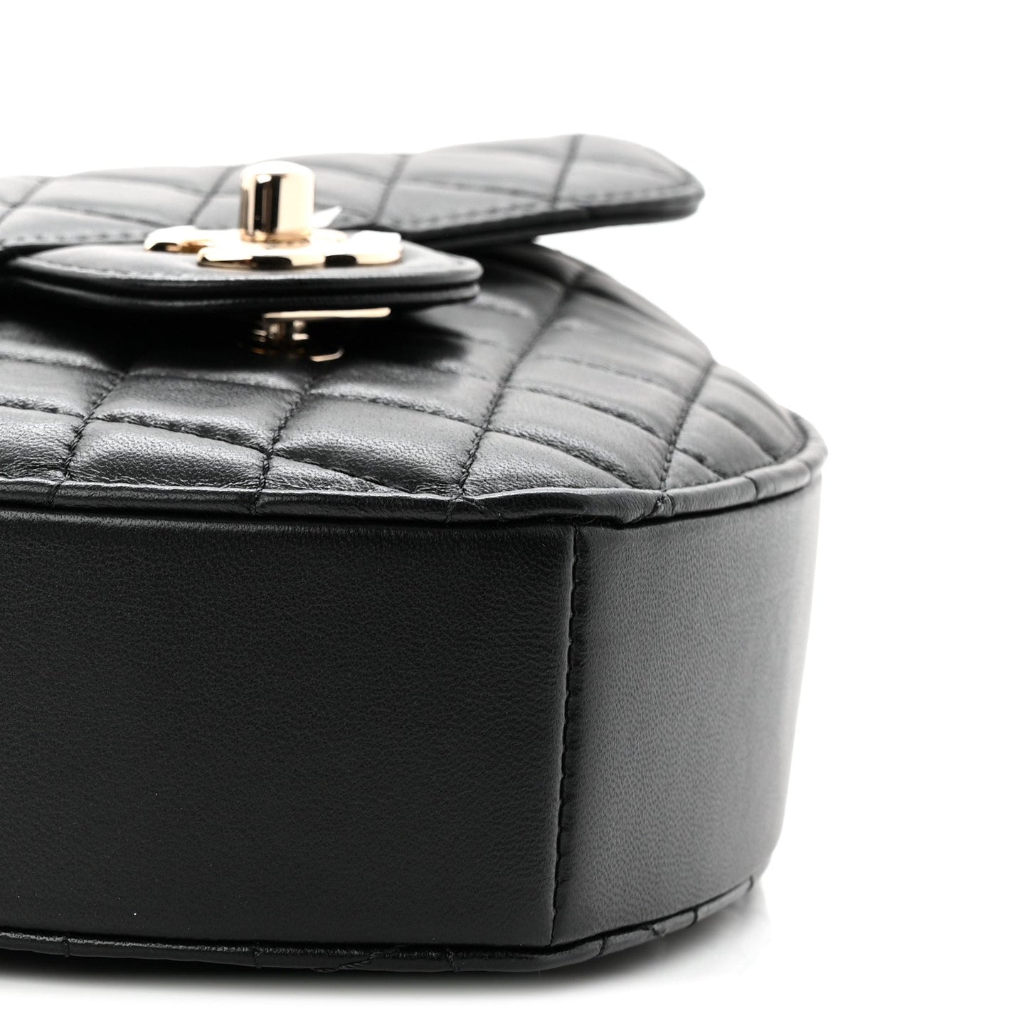 Lambskin Quilted Large CC In Love Heart Bag Black