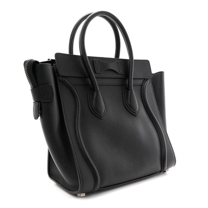 Drummed Calfskin Micro Luggage Black
