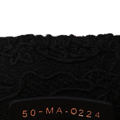 Embroidered 3D Macrame D-Lace Sun Medium Book Tote Black