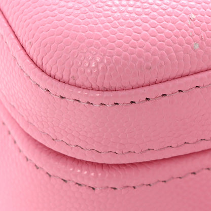 Shiny Caviar Preppy Coco Long Vanity With Strap Rose