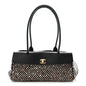 Tweed Calfskin Urban Essentials Small Shopping Bag Black Multicolor