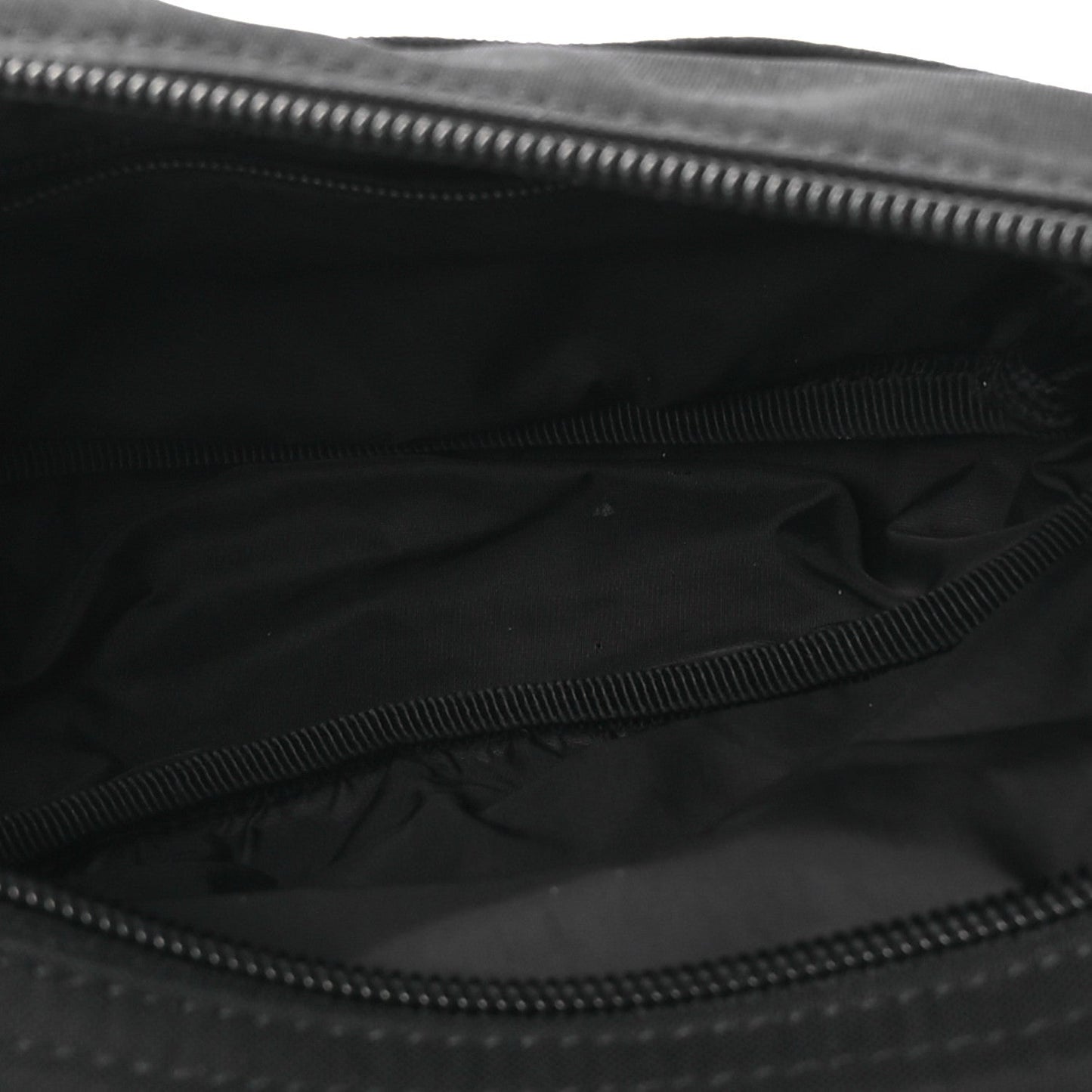 Recycled Sport Nylon Logo Embroidered Wheel Sling Bag Black White
