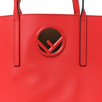Vitello Vienna Enamel F is Fendi Shopping Tote Fiamma Taupe