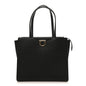Grainy Calfskin Gemini Tote Black