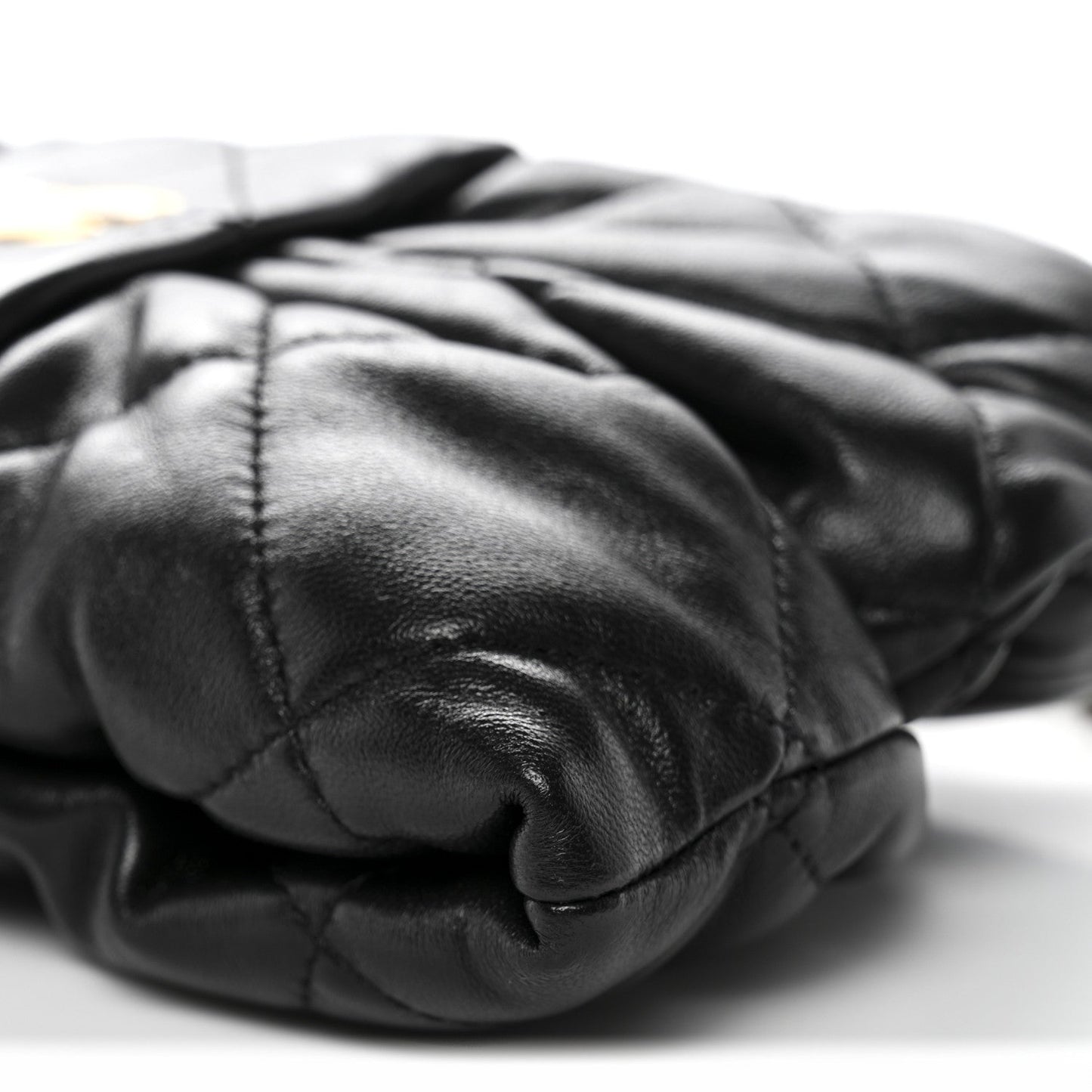 Lambskin Quilted Mini Bow Bag Black