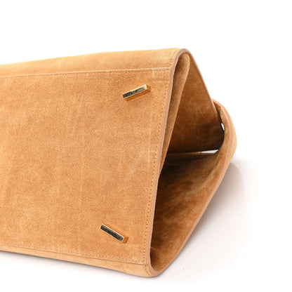 Suede Calfskin Large Hug Bag Natural