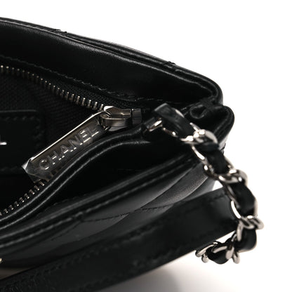 Lambskin Quilted Uniform Crossbody Bag Black