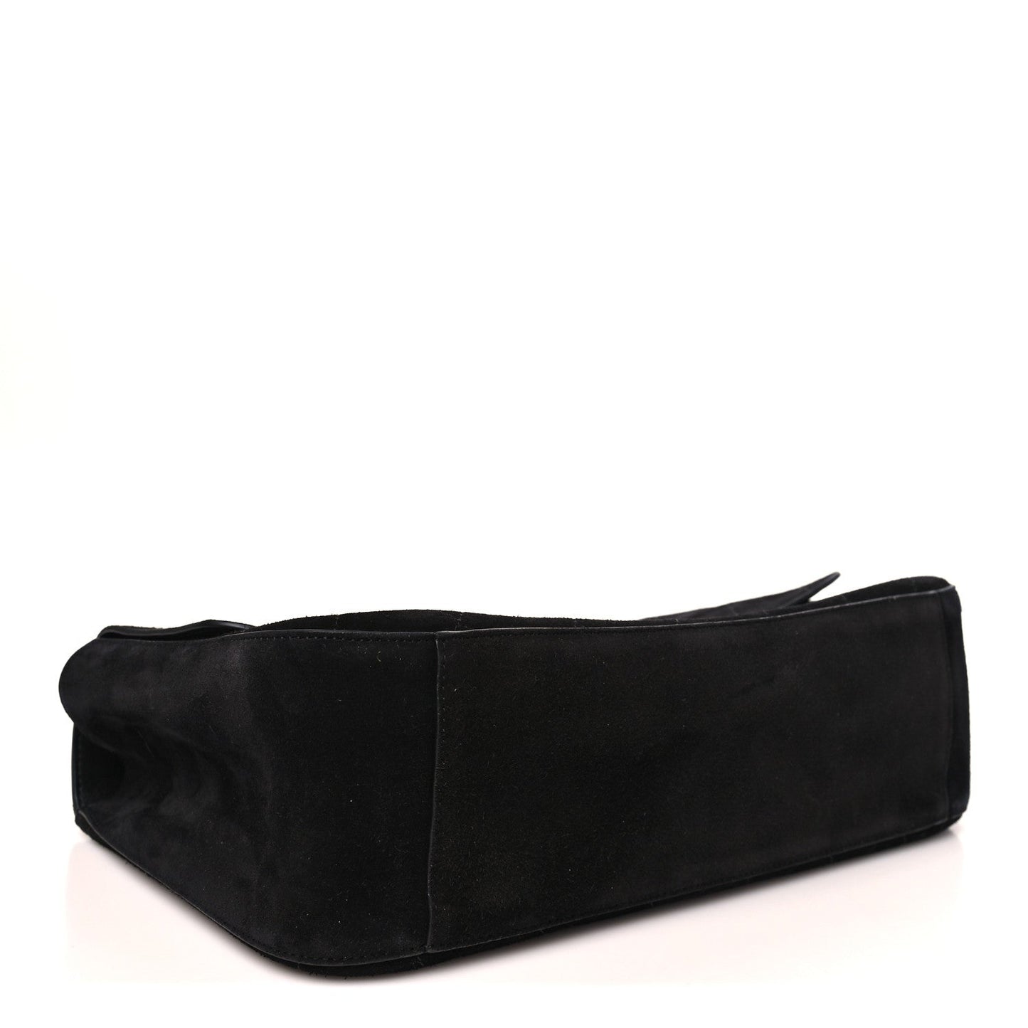 Suede Calfskin Small Souplissimo Maxi Flap Black