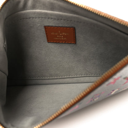 Metallic Monogram LV Garden Neverfull MM GM Pochette Silver