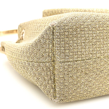 Metallic Woven Bon Bon Bag Champagne