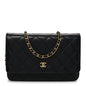 Caviar Quilted Wallet on Chain WOC Black