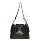 Shiny Crumpled Calfskin Quilted Small Chanel 25 Handbag Black