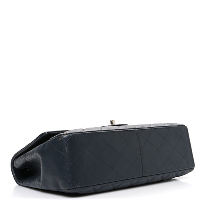 Lambskin Quilted Jumbo Single Flap Grey