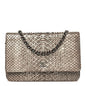 Snakeskin Wallet On Chain WOC Brown Silver