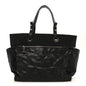 Coated Canvas Quilted Large Paris Biarritz Tote Black