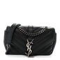 Grained Calfskin Matelasse Chevron Classic Monogram Baby Chain Bag Black