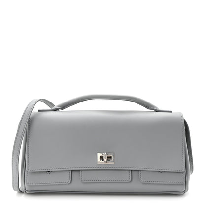 Smooth Calfskin Small Bel Air Clutch On Strap Cloud Grey