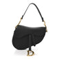 Grained Calfskin Saddle Bag Black