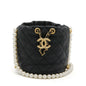 Chanel Leather Matelasse Coco Mark Pearl Chain Shoulder Bag AS2529