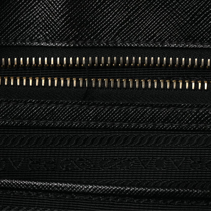 Saffiano Large Galleria Double Zip Tote Black