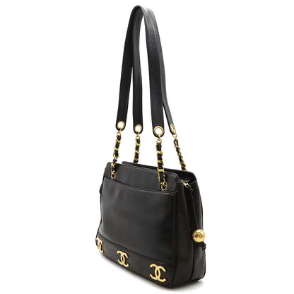 Chanel Triple Coco Leather 2way Shoulder Bag